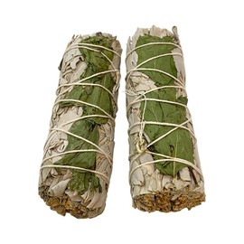 VIE Smudge Stick, White Sage and Basil 4"