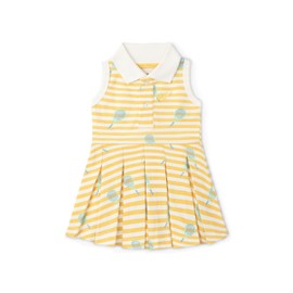 MONICA + ANDY Pleated Tennis Dress, Size 12-18 Months, Tennis Time, 100% Organic Baby Clothes for Girls and Boys, Sustainable Super Soft Fabric, Sizes for Newborn, Infant, Toddler & Kids