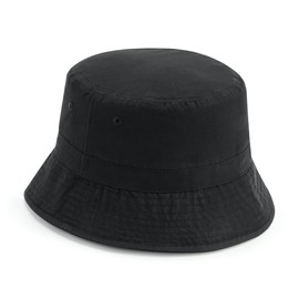 Recycled Polyester Bucket Hat Elastic Drawstring, black