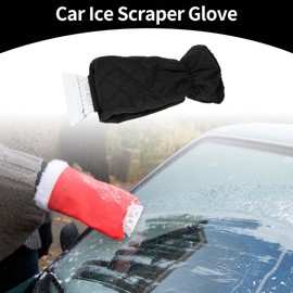 Partuto 1pc 40x17cm Universal Car Ice Scraper Glove - Insulated Warm Mitt Glove W/Snow Frost Remover for Car Truck Windscreen Portable - Waterproof Fabric Green