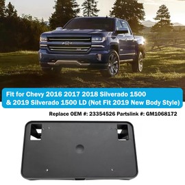 Wocch Front License Plate Frame for Chevy Silverado 1500 2016 2017 2018 Front Bumper License Plate Holder Mounting Bracket Replace # 23354526 GM1068172