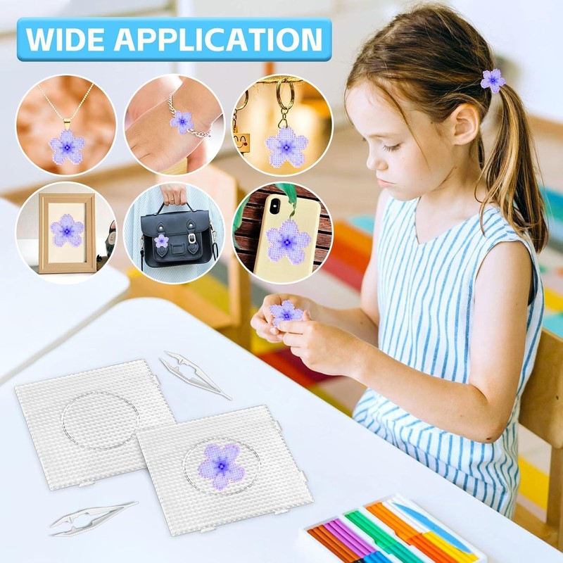 FENGCHUANG 8 Pieces Ironing Beads Pegboard, Bead Plate Square, Transparent