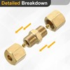 sourcing map 5Pcs Brass Compression Tube Fitting, 5mm Tube OD