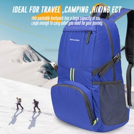 Dveda - Mochila ligera plegable de 35 l, impermeable, duradera, mochila de viaje