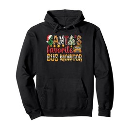Santa's Favorite Bus Monitor Christmas Kids Boys Girls Xmas Pullover Hoodie