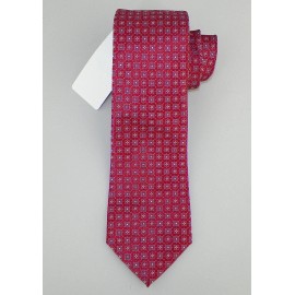 THE MENS STORE Red Blue White GEOMETRIC Self-tipped Woven Silk Tie NWT