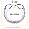 Flayem Women's Head Chain Shiny Elastic Rhinestone Headband (Red Blue