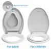 Toilet Seats Elongated, Toddler Potty Training Seat Built-In, Quiet-Close Lid,