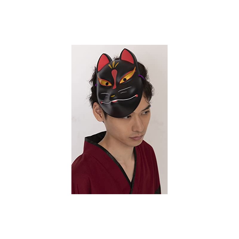 Clearstone (クリアストーン) Japanese-Style Folk Art Mask, Black Fox, Unisex, Black