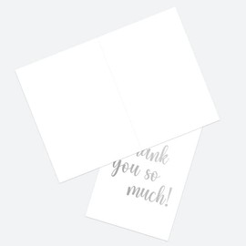 Dotty about Paper Luxury Foil Thank You Open Out Cards - Silver Elegant Script - Pack of 10 (11 0036)