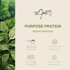 The Grit Co. Purpose Protein - Vegan Plant-Based Protein Powder, French Vanilla - 660g