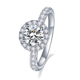 IMOLOVE Moissanite Engagement Rings for Women Wedding Rings 1.64ct D Color VVS1 Clarity Round Cut Moissanite Ring in Sterling Silver plated with 18K Gold-9