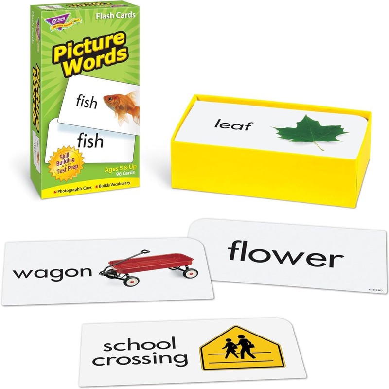 Trend Enterprises: Picture Words Skill Drill Flash Cards, Content-Rich Self-Checking