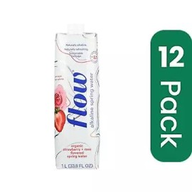 Flow - Alkaline Water Strawberry Rose - 1 ltr (Pack of 12)