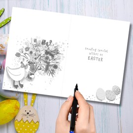 Words 'n' Wishes Easter Card for Friends and Family, 17.6 x 12.7 cms, FSC Certified and Multi-Coloured