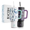 Meoky Vaso Térmicos De Inoxidable Con Calor/frí Pajilla 40oz