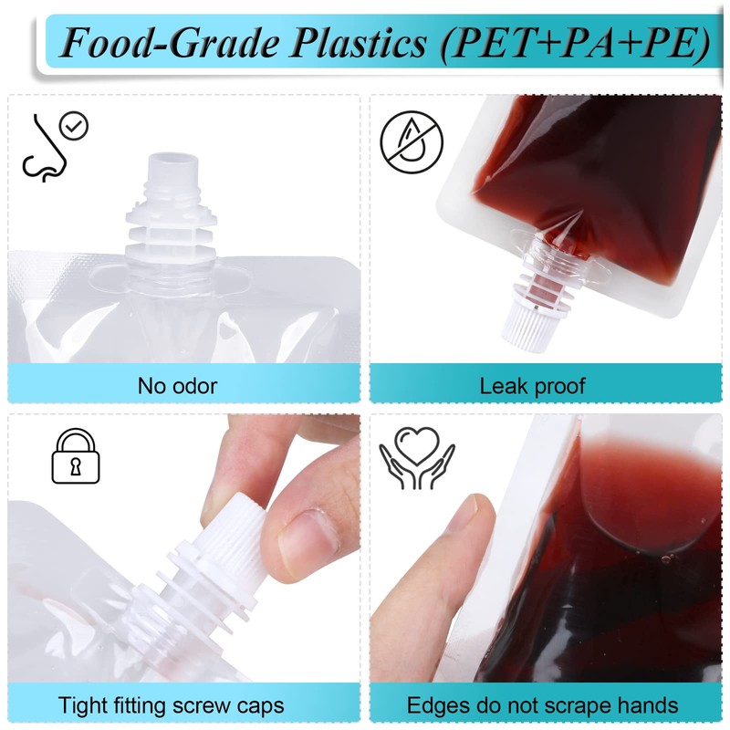 Plastic Flasks 24 PCS, 8 Oz Concealable and Reusable Drink