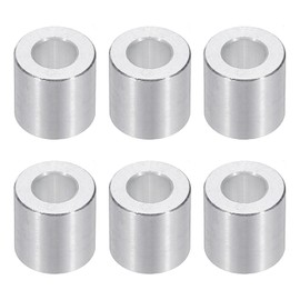 PATIKIL M6 Aluminum Spacers, 6pcs 1/4" x1/2" Round Metal Spacers for 1/4 or M6 Screw Bolts, Unthreaded Standoff Bushing 1/2"L, 6.2x12x12mm