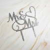 Mr and Mrs ケーキトッパー 花嫁と花婿のサイン ウェディング/婚約ケーキトッパー デコレーション シルバーグリッターアクリル