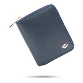 Baur Women's Wallet, Genuine Leather Wallet with RFID Protection, Small Wallet with Card Slots and Coin Compartment, Soft Full Leather, Wallet with All-Round Zip, darkblue, Classic