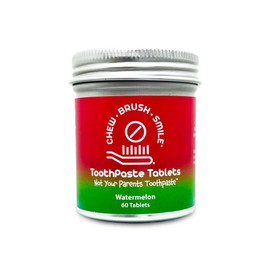 Weldental Chew Brush Smile Toothpaste Tablets 60 Count (Watermelon)
