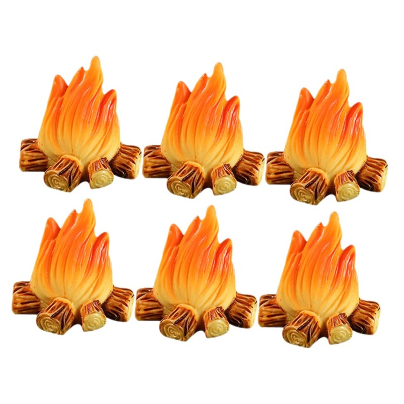 iplusmile 4sets 6pcs Micro Fire Model Miniature Bonfire Decoration for