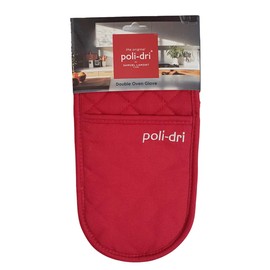 Samuel Lamont Polidri Double Oven Glove – Quilted 100% Cotton Heat-Resistant Kitchen Mitt (30” x 7”) (RED)