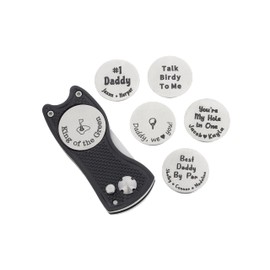 Divot Repair Tool Golf Ball Marker - 25mm Silver Magnetic Placer - Grandpa Gift Dad Present - DGR-GOLF25MM