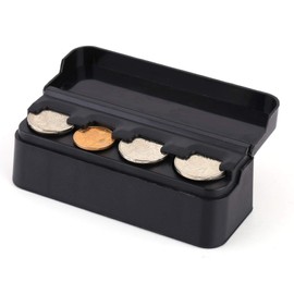 Aramox Monedero para Coche, Organizador de Cambio Universal, Dispensador de Dinero para Monedas, Negro