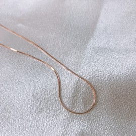 14k snake rope necklace snake chain choker women's silver necklace pink gold 41cm / 14k 뱀줄 목걸이 스네이크 체인 초커 여자 은목걸이 핑크골드(Pink Gold)  41cm