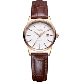 FIYTA Classic Series Watch Woman's Quartz Watch Date Display Female Casual Wrist Watch Leather Band