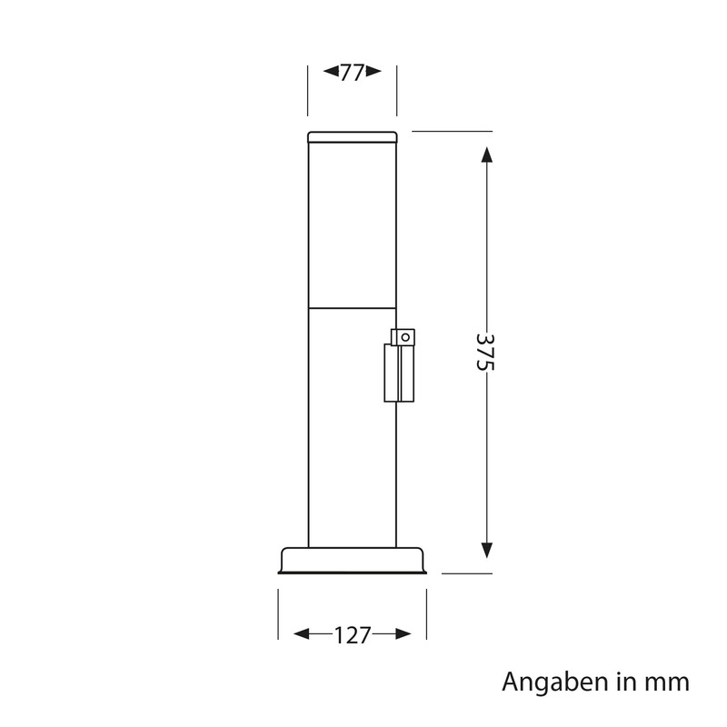 ledscom.de Poru Bollard Light with Socket for Outdoor Use, Anthracite,