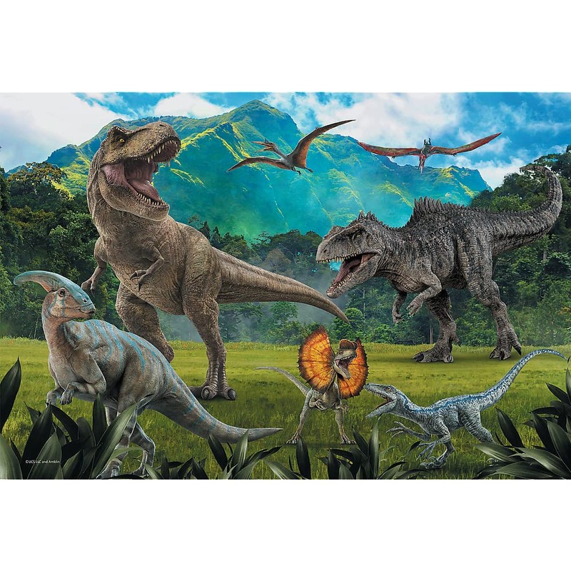 Trefl 16441 Park, 100 Elements, Colourful Puzzle with Dinosaurs, Creative