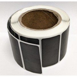 Etiquetas adhesivas rectangulares permanentes negras de 1.5 x 0.75 pulgadas, 500 etiquetas por rollo, 40 mm x 19 mm