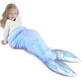SANFERGE Thick Mermaid - Cosy Winter Sleeping Bag with Glitter Fish Tail, Perfect for Girls & Adults