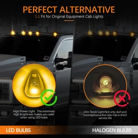 DOXMALL Smoked Cab Marker Light Lens With Amber Led Bulbs Compatible With Ford 1999-2016 F150 F250 F350 F450 F550 Super Duty Pickup Trucks