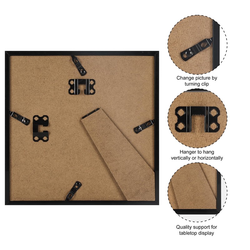 Giftgarden 8x8 Picture Frame Rustic Brown, 8 by 8 Thin