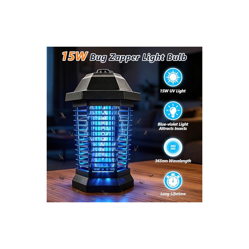 8 Pack Bug Zapper Light Bulb Replacement for 15W Bug