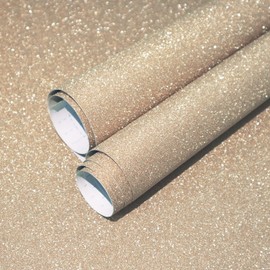 Kitico Glitter Champagne Peel and Stick Wallpaper - Self Adhesive Contact Paper for DIY Decoration 17.7"x78.7"
