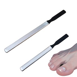 2 Pcs Professional Stainless Steel Nail Files for Thick Nails - Toenail & Fingernail Files Set for Natural Nails, Heavy Duty Metal Nail File Kit for Woman, Men, Seniors, Dogs, Ergonomic Grip