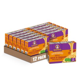Annie’s Deluxe Macaroni & Cheese with Organic Pasta, Real Aged Cheddar & Shells, 11 oz. (Pack of 12)
