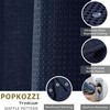 Navy Blue Waffle Shower Curtain: Heavy Duty Textured Fabric Shower