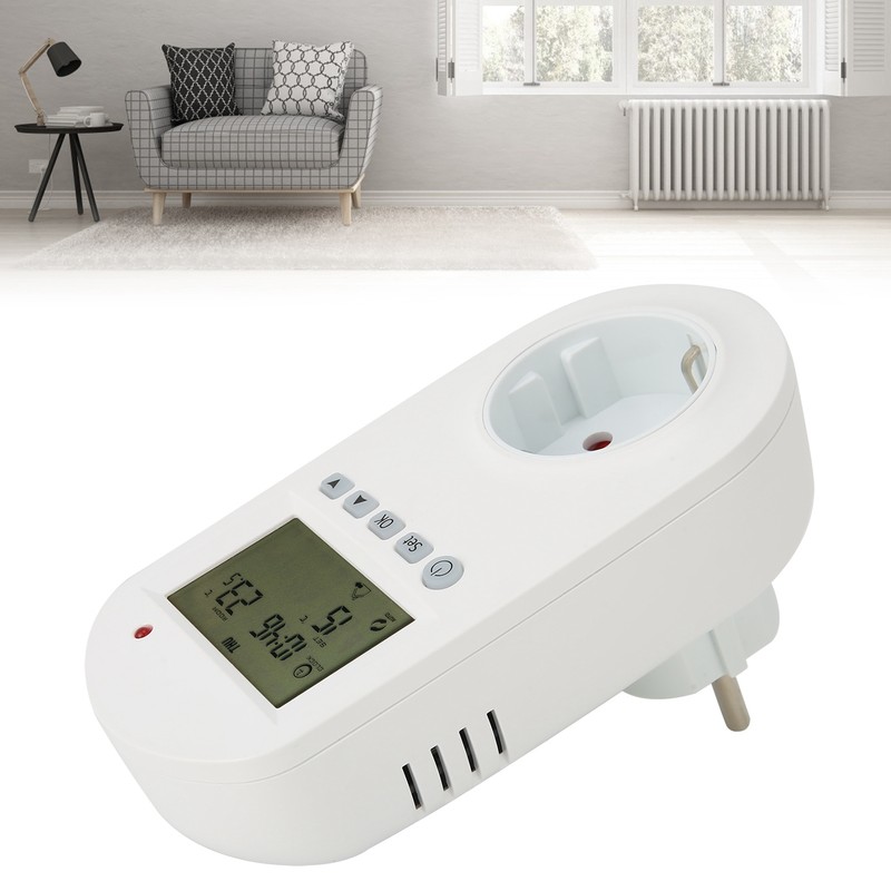 16A Plug‑in Thermostat Programmable Electric Heating Temperature Controller