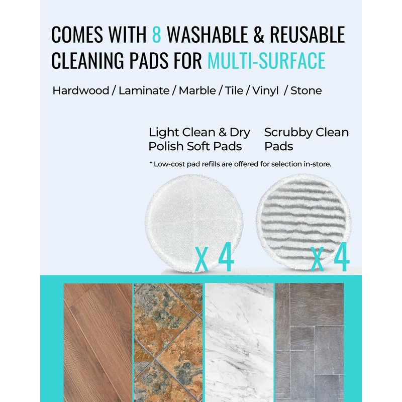 Steam Mop Floor Steamer Scrubber: Hardwood Tile Laminate and Vinyl