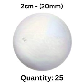 Crafts UK Polystyrene Ball - 20mm - 2cm - Pack of 25 - Sphere - Styrofoam Solid Sphere Foam for DIY Arts Craft Decorations Kids School