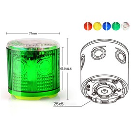 Solar Strobe Warning Light: IP54 Waterproof Flashing Safety Light High Bright LED Warning Lamp Traffic Light for Construction, Factory, Safety Road Sign, Dock Marine Beacon (Red-Column)