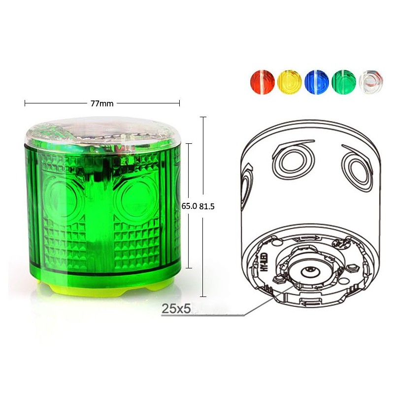Solar Strobe Warning Light: IP54 Waterproof Flashing Safety Light High