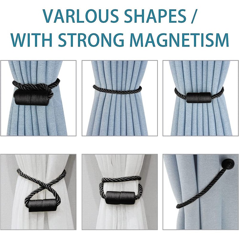 XDerlin 2 Pack Strong Magnetic Curtain Tiebacks Outdoor Decorative Tie