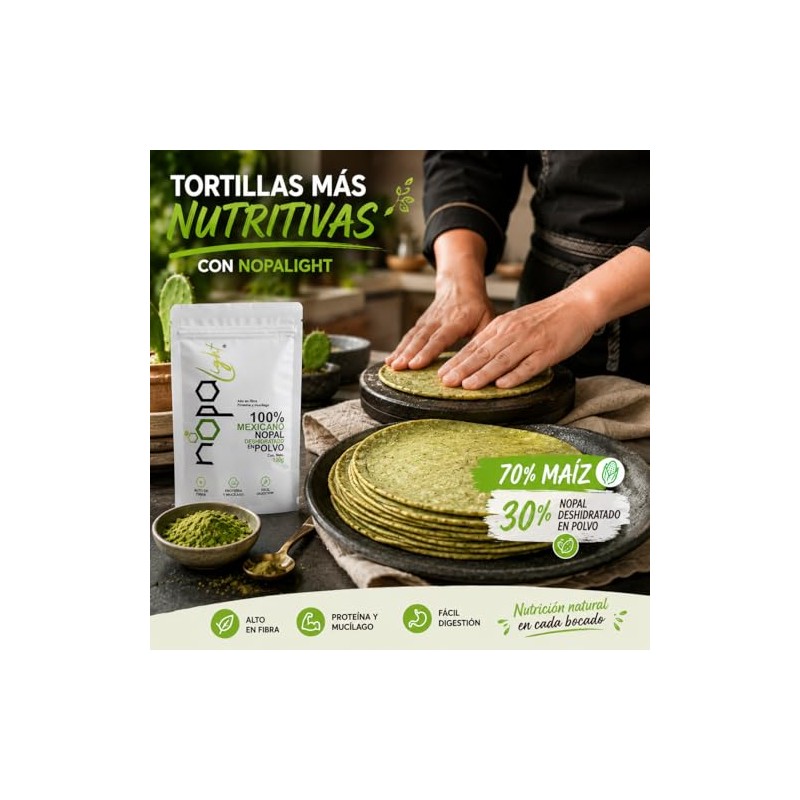 NOPALIGHT | Polvo De Nopal Deshidratado Natural 100 g |