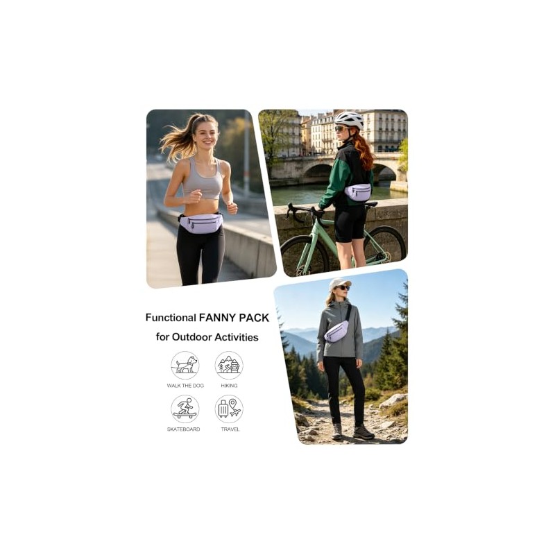 Rosoz Riñonera para hombres y mujeres, bolso ligero para cinturón,